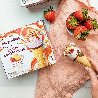#ad Summer is nearly here! Prepare for summer adventures by stocking up on new Häagen-Dazs® Butter Cookie Cones. These indulgent treats are delicious AND they hold up great in a cooler! The perfect treat for a hot summer day. 

Available in Strawberry, Chocolate (my favorite), Vanilla and Coffee ice cream, topped with decadent swirls and curls and held together by a crunchy, not-too-sweet cookie cone! 

Grab these delicious @haagendazs_us cones @walmart !