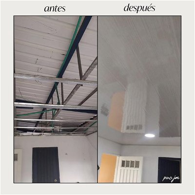 Antes y después de nuestra instalación de cielo raso en PVC, con la lámina “Blanco madera”.

Para cotizaciones y/o asesorías, se puede comunicar con nosotros a los números 310 3721055 y 314 2438447. 📨