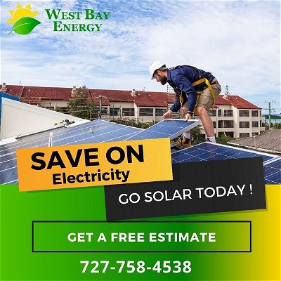 If you've considered ways you can save on your bills, we have a great solution. Consider getting a QUOTE from West Bay Energy, and GO SOLAR TODAY! 727-758-4538
.
.
.
.
#solar #solarcompany #solarpanel #installation #projects #production #guarantees #quality #service #product #solarpanelnstallation
#tampabaysolar #StPeteSolar #FloridaSolar #solarquote