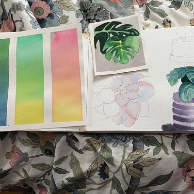 What I was working on during quarantine. Been spending a lot of time working on plant studies and water control exercises. Sometimes it’s cathartic to go back and work on the basics. #watercolor #watercolorpainting #studies #gradient #exercise #practice #practicemakesprogress #plantstudies #plantsofinstagram #watercolorpractice #plants #artofinstagram #watercolorflowers