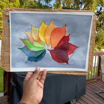 Today’s the first day of Fall !  I finally finished my leaves! I know I have more to learn during my watercolor journey but I’m pretty proud of this piece. #watercolor #watercolorpainting #watercolorart #fall #fallart #fallaesthetic #fallvibes #painting #paint #art #start #beginnerartist #beginner #journey #proud #proudofmyself