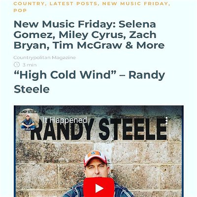 Big thanks to @countrypolitanmagazine for including the ‘High Cold Wind’ EP in the New Music Friday segment! 
.
.
.

#chattanooga #tennessee #highcoldwind #moccasinbender #songsfromthesuck #randysteele #support local #banjo #bluegrass #bluegrassbanjo  #songwriter #originalmusic #fy #foryou #foryoupage #originalmusic #newmusic #ithappened #nashvilledrinkingsong #theresapartofme #agoldensmile #eightthirtyeighteen